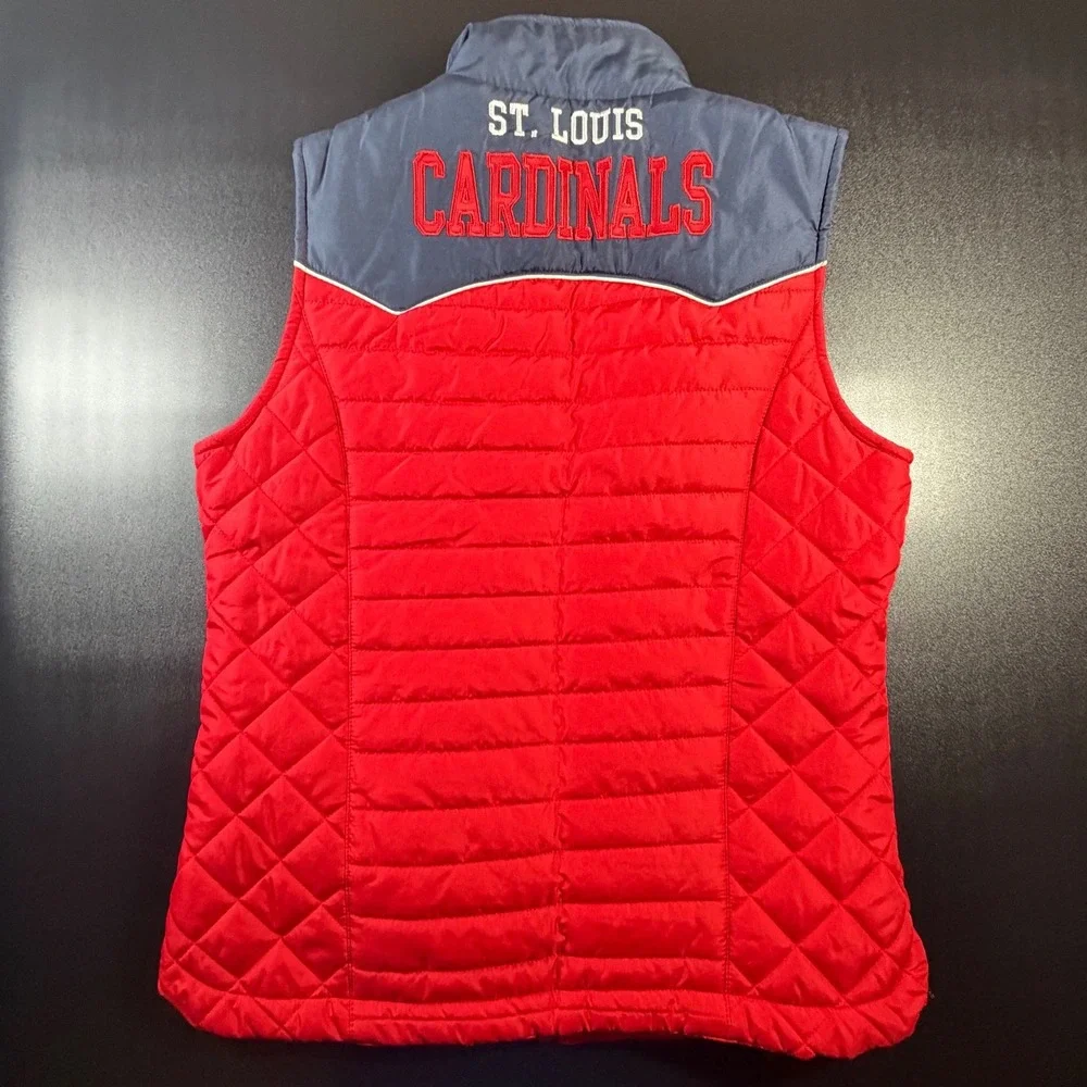 GIII Sports St Louis Cardinals MLB Quilted Puffer Vest Red Blue Womens Small K6